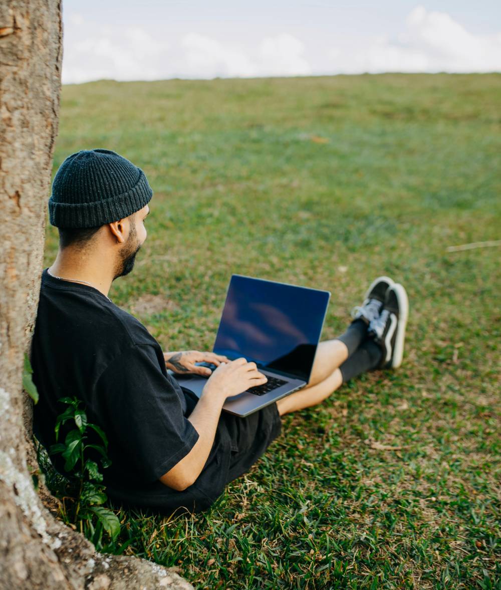 Professional freelancer working securely in a focused environment